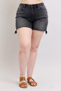 Judy Blue Long Cut Off 2 Button Dad  Plus Shorts