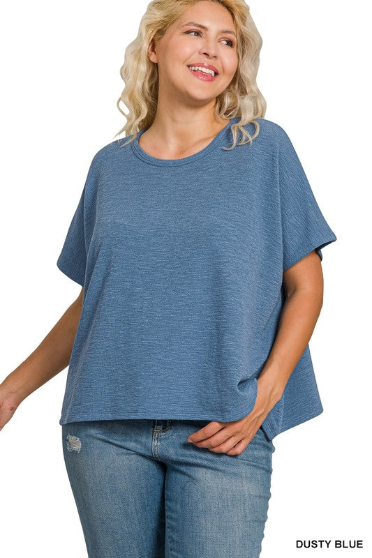 Cotton Slub Oversized Plus Tee