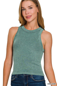 Ribbed Washed Seamless Tank Top