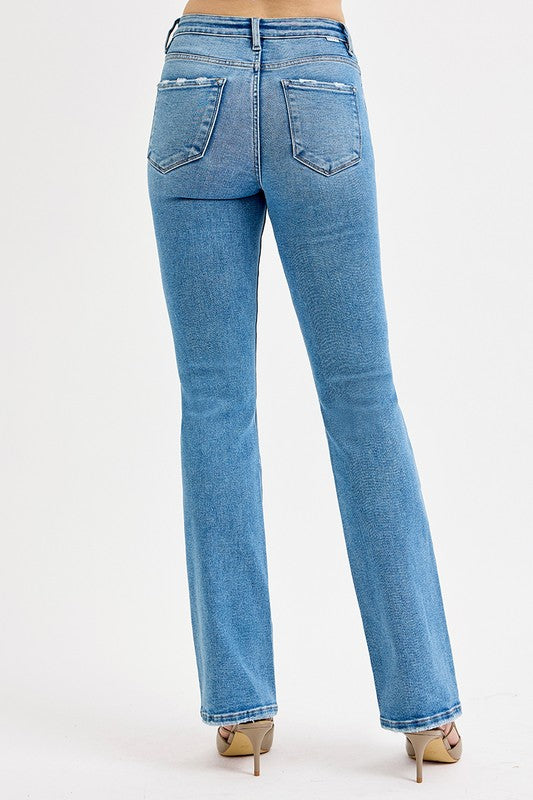 Risen Tummy Control High Rise Straight Jeans
