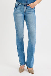 Risen Tummy Control High Rise Straight Jeans