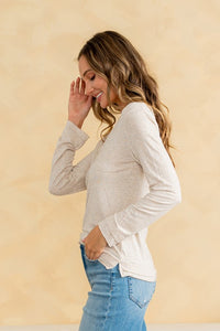 Plus Relaxed Fit Casual V-neck Long Sleeve Top
