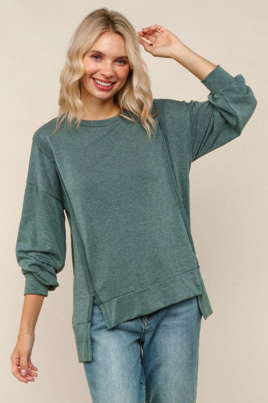 Long Sleeve Relaxed Fit Plus Size Top