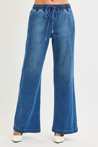 RISEN Mid Rise Wide Leg Pull On Plus Pant