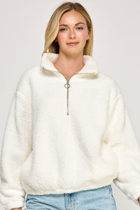 Sherpa Half Zip Up With Mock Neck Collar