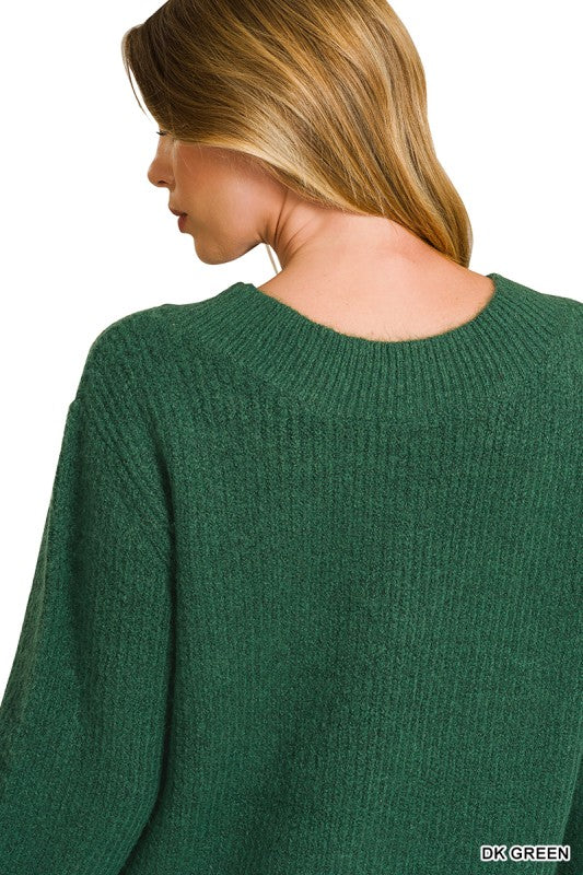 V Neck Sweater Dress