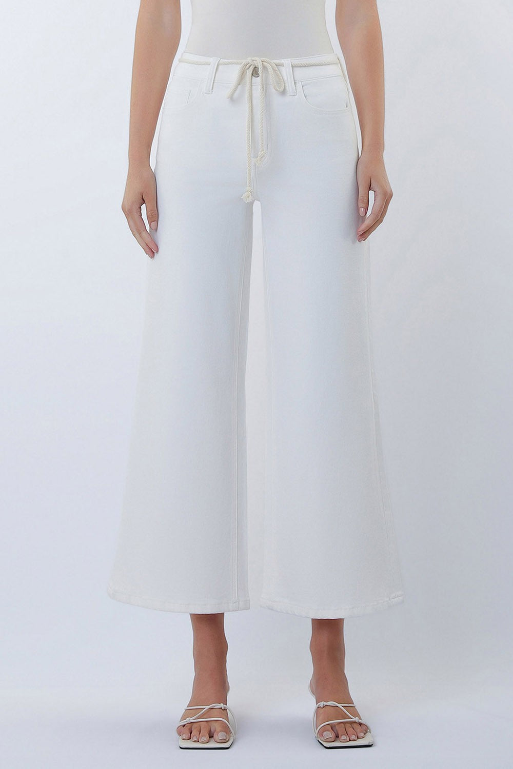VERVET High Rise Drawstring Wide Leg Jeans