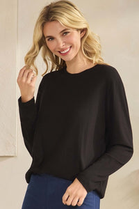 Pure Comfort Loose Fit Ribbed Long Sleeve Top
