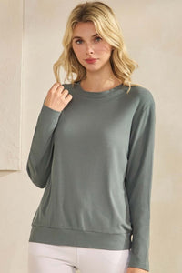 Pure Comfort Loose Fit Ribbed Long Sleeve Top