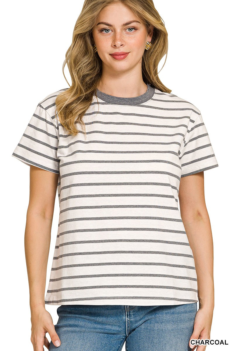 Striped Crew-neck T-shirts