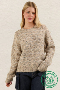 ECO Wave Striped Soft Knit Pullover Sweater Top