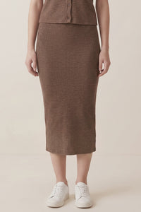 Ribbed Midi Skirt
