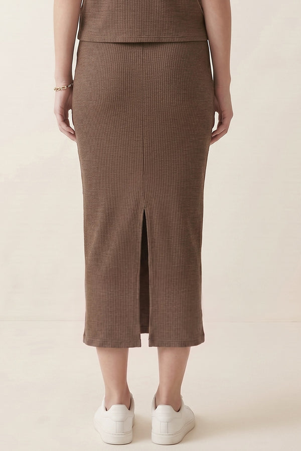 Ribbed Midi Skirt
