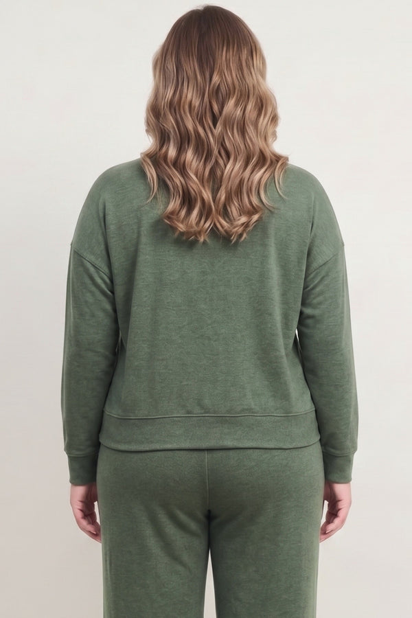 Plus Sweater Knit Crew Top