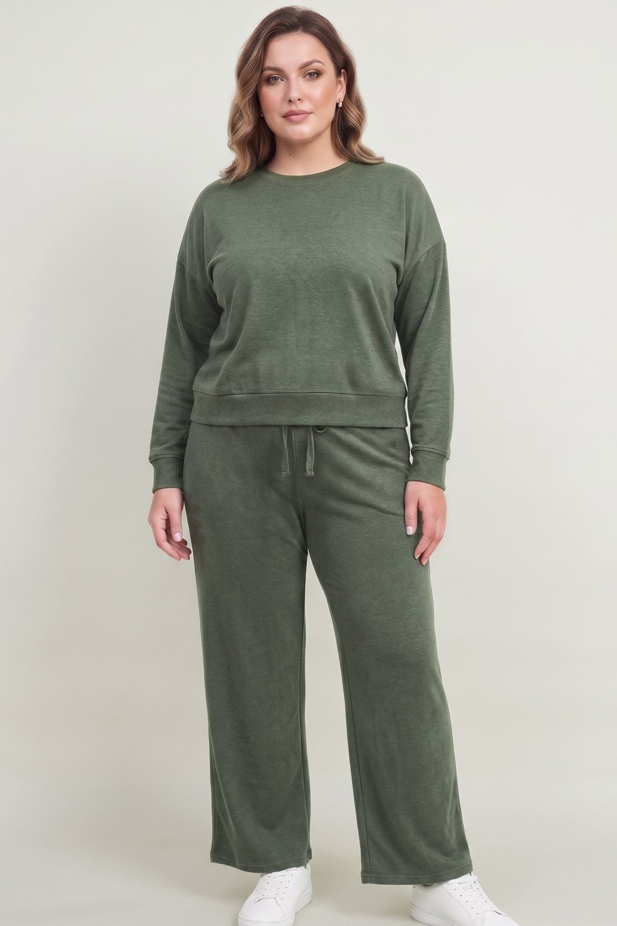 Plus Sweater Knit Crew Top