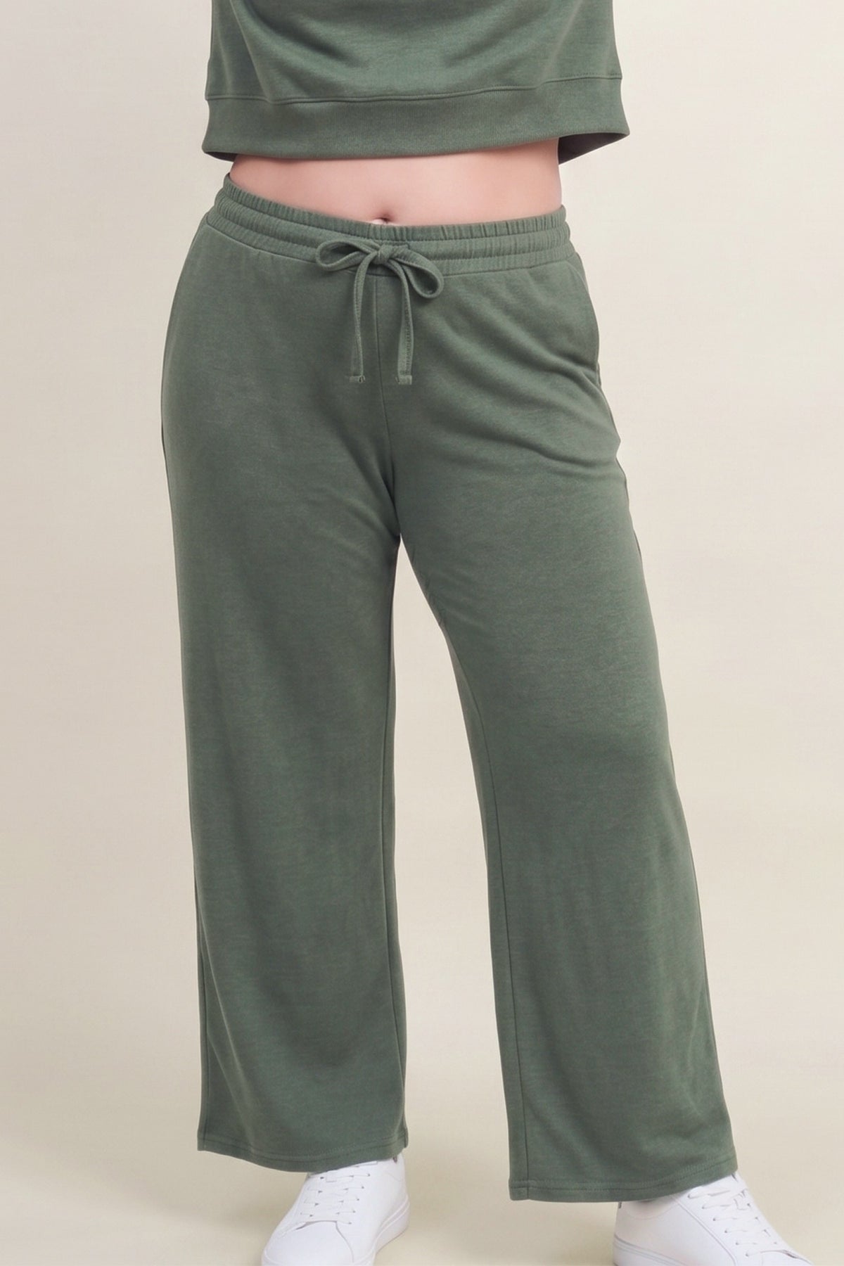 Plus Sweater Knit Drawstring Pants
