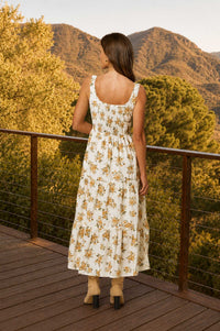Floral Front Lace Up Corset Dress