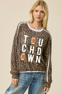 Long Sleeve Leopard Glitter Touchtown Pullover