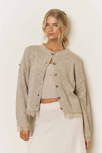 Lace Trim Exposed Cardigan