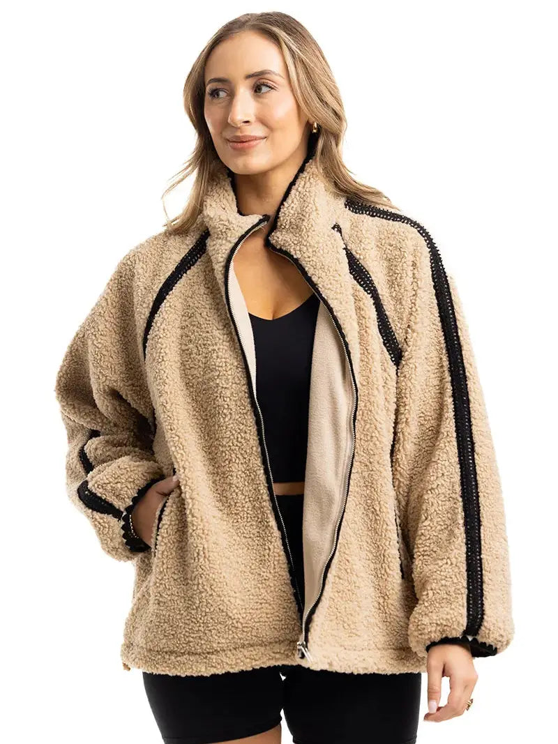 Sherpa Lace Trim Jacket