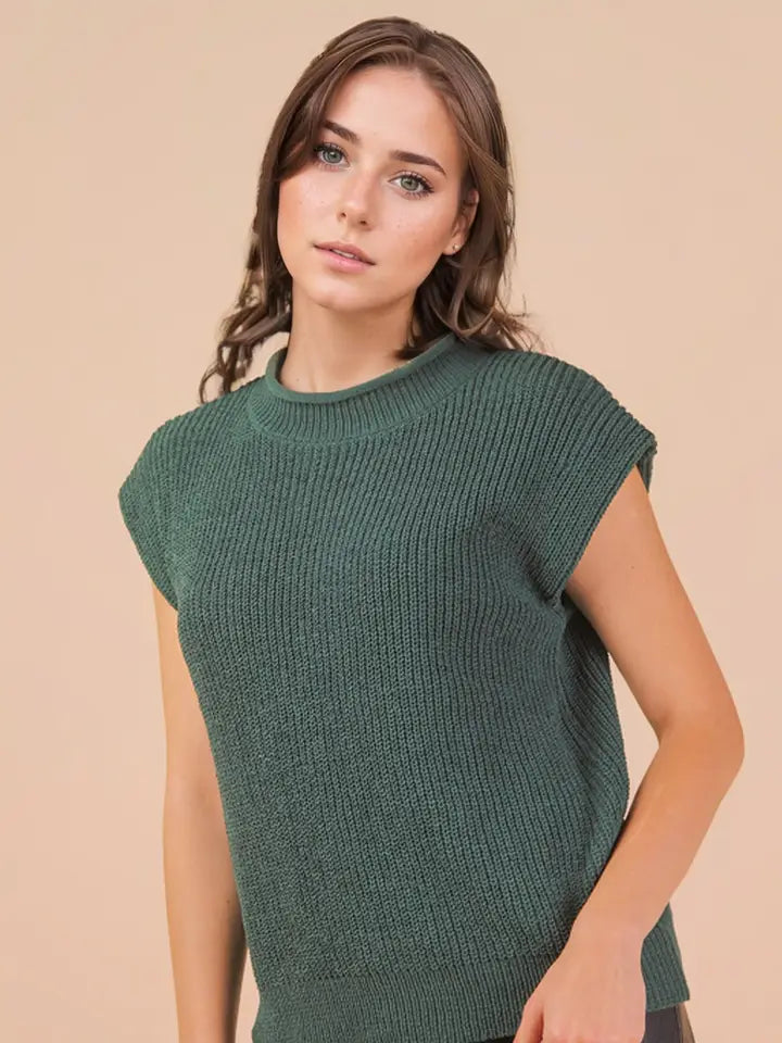 Oversized Soft Knit Sweater Vest Top