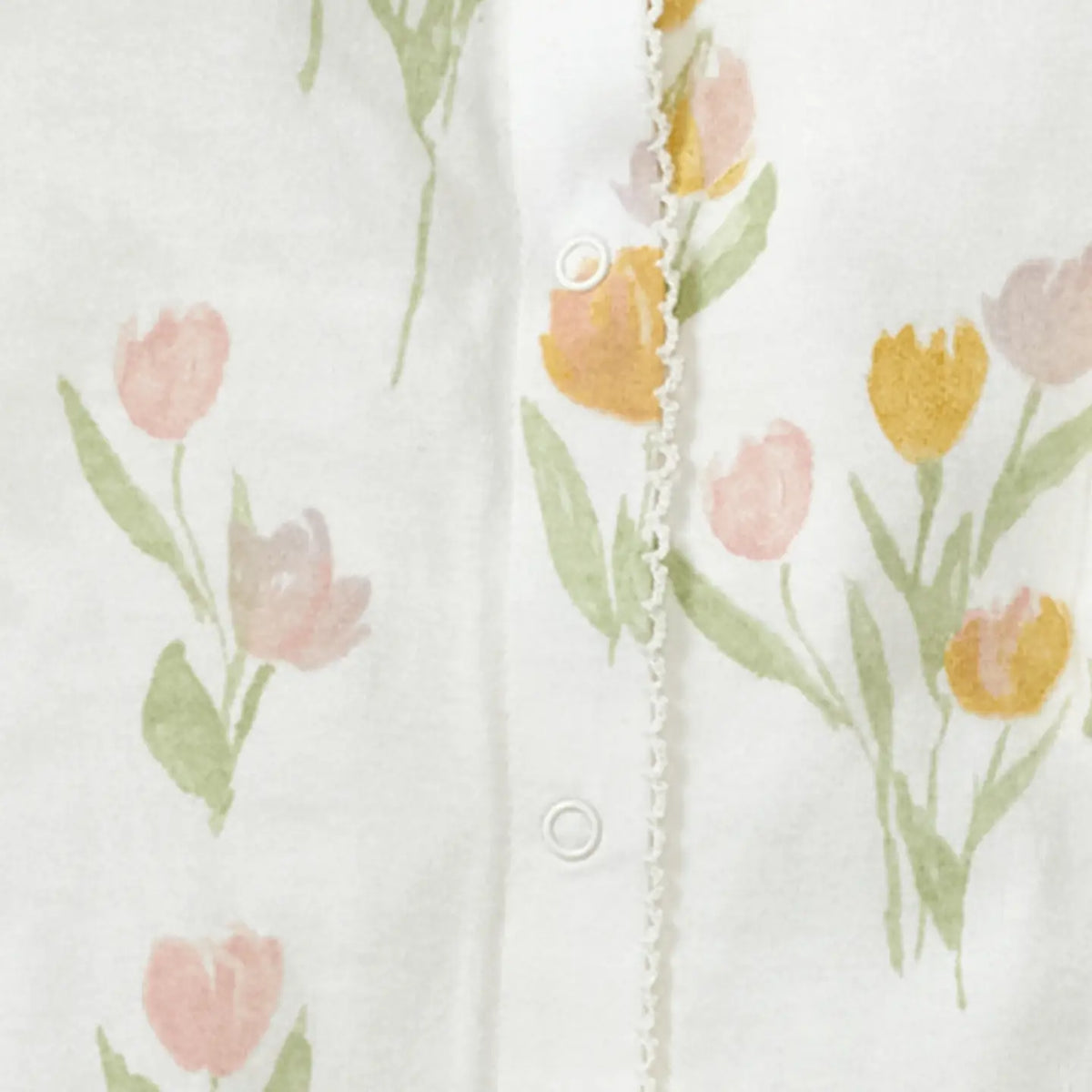 Burt's Bees Tulip Fields Baby Girl Jumpsuit & Hat Set