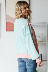 Front Pocket Colorblock Top