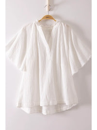 Mineral Washed Gauze Blouse Top