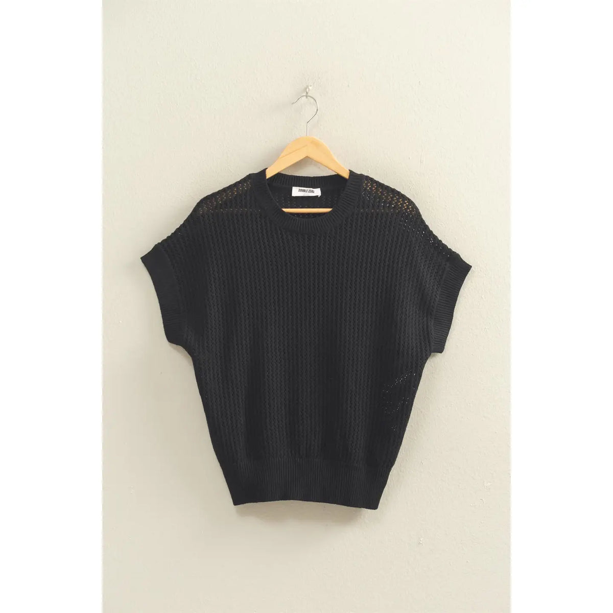 Open-Knit Dolman Sleeve Top