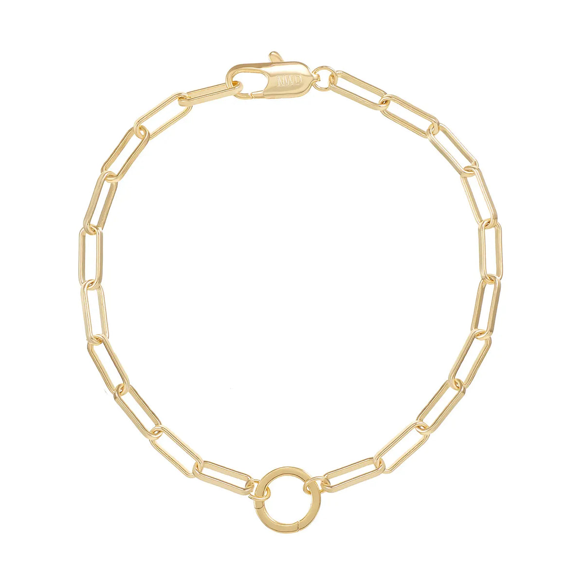 Heritage Paperclip Charm Bracelet in Gold, 7.5"