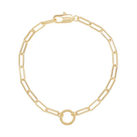Heritage Paperclip Charm Bracelet in Gold, 7.5"