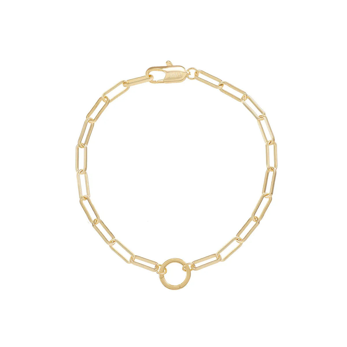 Heritage Paperclip Charm Bracelet in Gold 6.5"