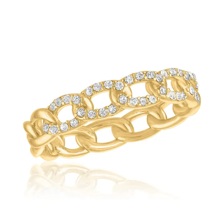 Layers Ring: Cz Chain Gold Rings
