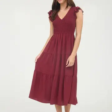 Flutter Sleeve Maxi Dress