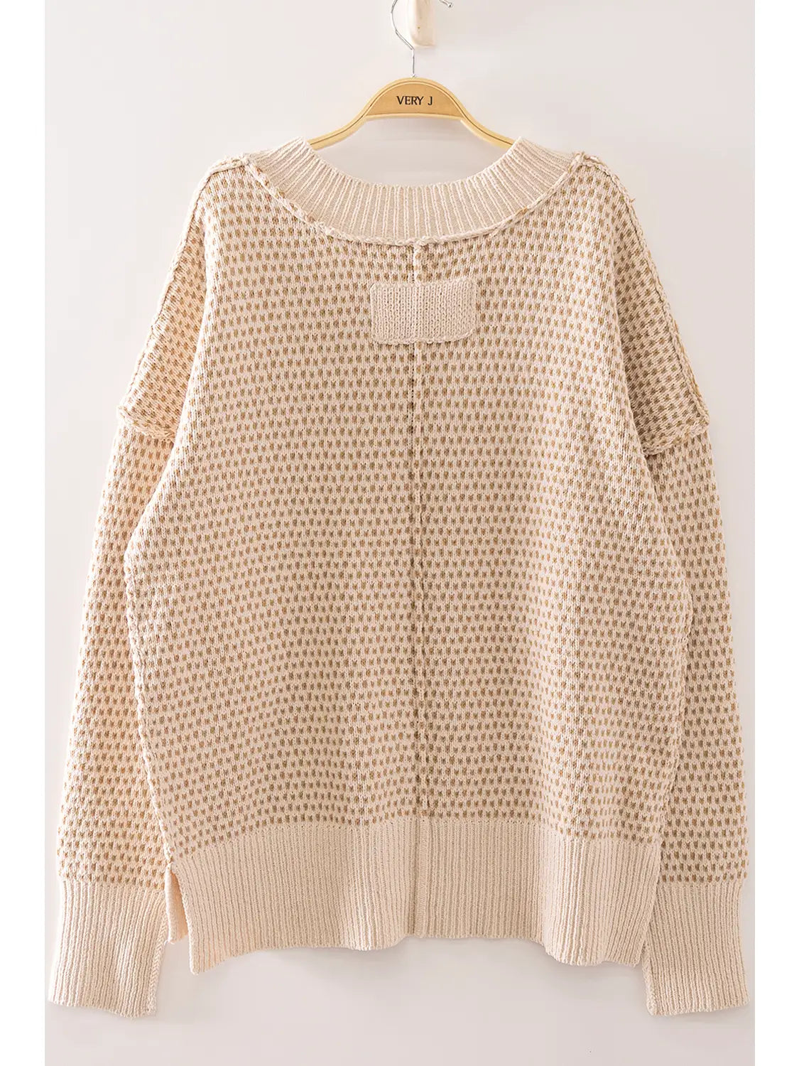 Contrast Stitch Reversible V-Neck Sweater