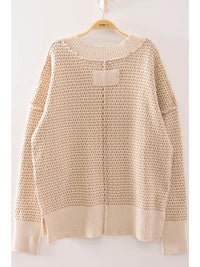 Contrast Stitch Reversible V-Neck Sweater