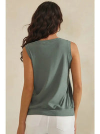 Luxeair Ribbed Relaxed V-Neck Tank Top