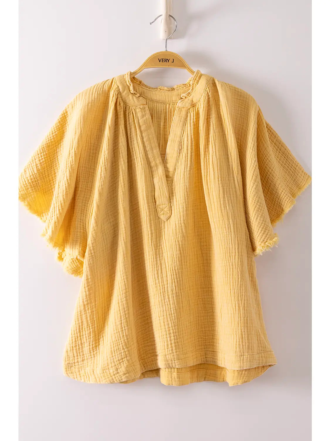 Mineral Washed Gauze Blouse Top