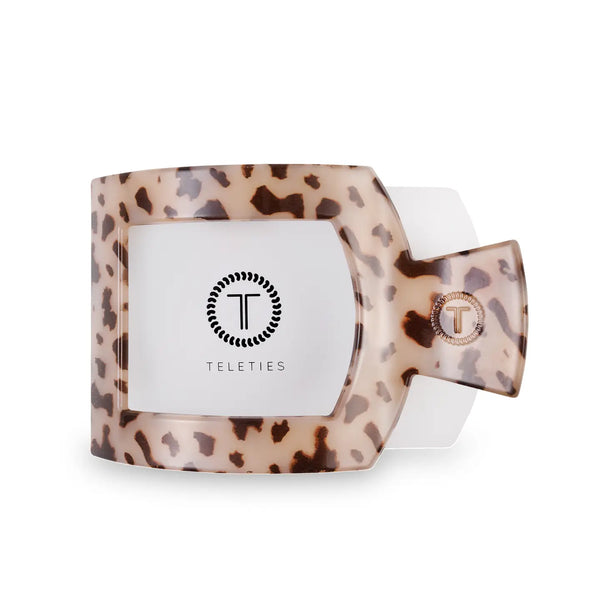Teleties Square Flat Hair Clip Blond Tortoise Large