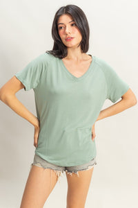 Oversized V-Neck Relaxed Te