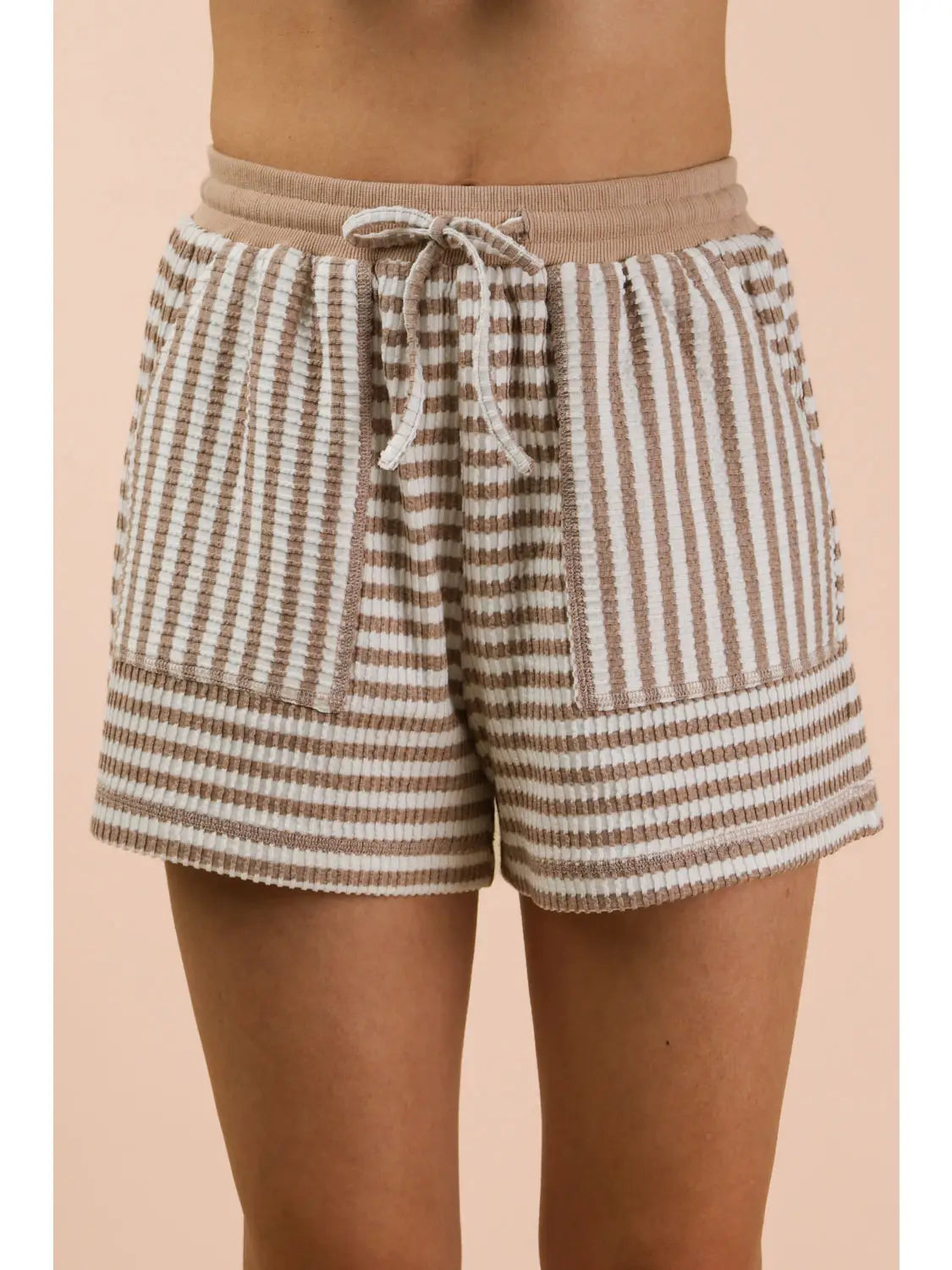Striped Comfy Knit Top & Shorts Set