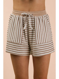 Striped Comfy Knit Top & Shorts Set
