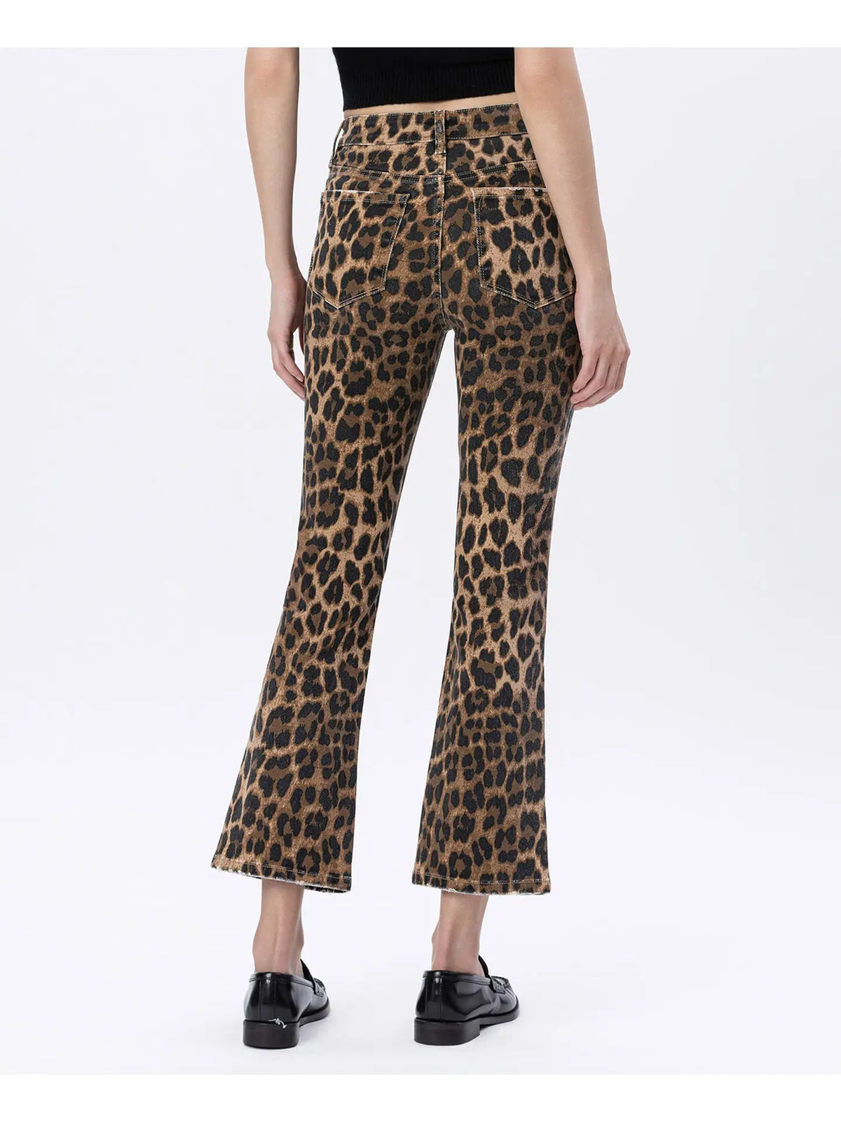 LOVERVET by VERVET HR Leopard Print Kick Flare