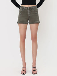 Lovervet By Vervet HR Raw Cuff Olive Shorts