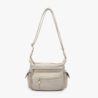 Nicole Multi-Zip Crossbody Bag w/ Side Pockets