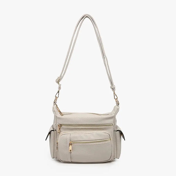 Nicole Multi-Zip Crossbody Bag w/ Side Pockets