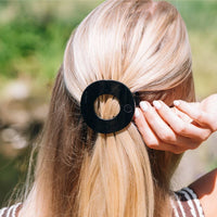 Jet Black | Medium | Flat Circle Hair Clip