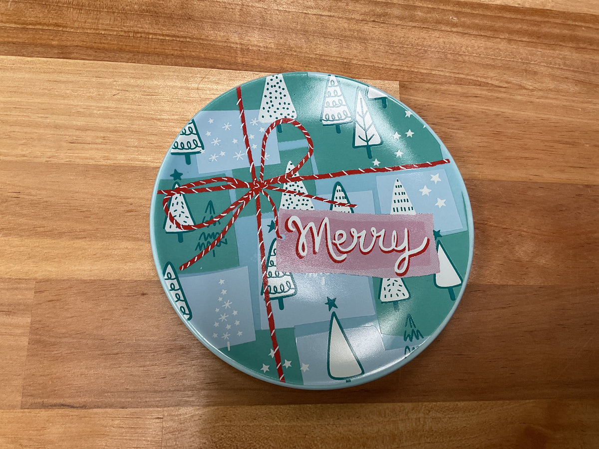 Stoneware Holiday Pattern Plate