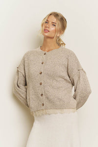 Lace Trim Exposed Cardigan