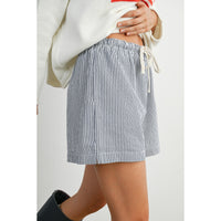 Casual Striped Drawstring Shorts